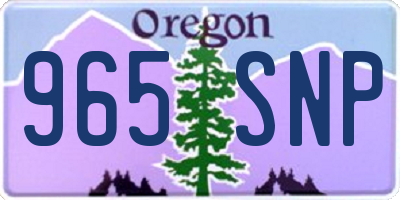 OR license plate 965SNP