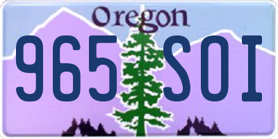 OR license plate 965SOI