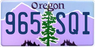 OR license plate 965SQI