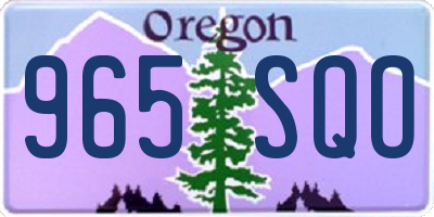 OR license plate 965SQO