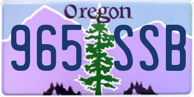 OR license plate 965SSB