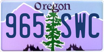 OR license plate 965SWC