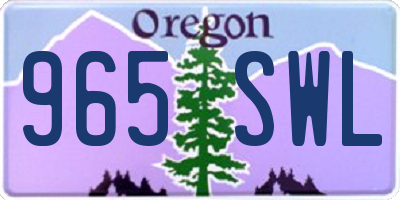 OR license plate 965SWL