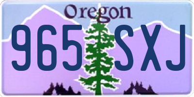 OR license plate 965SXJ