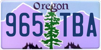 OR license plate 965TBA