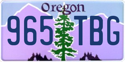 OR license plate 965TBG