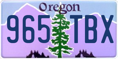 OR license plate 965TBX
