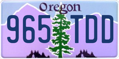OR license plate 965TDD