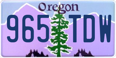 OR license plate 965TDW