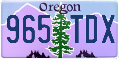 OR license plate 965TDX