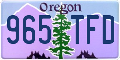 OR license plate 965TFD