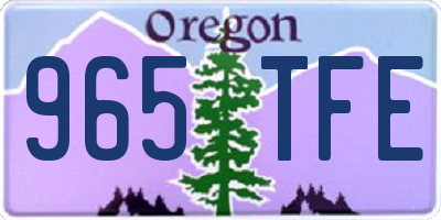 OR license plate 965TFE