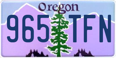 OR license plate 965TFN