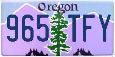 OR license plate 965TFY