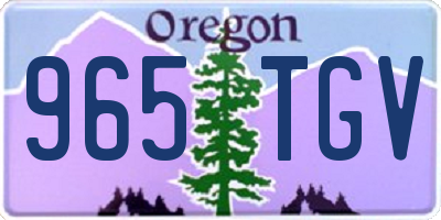 OR license plate 965TGV