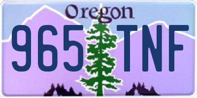 OR license plate 965TNF