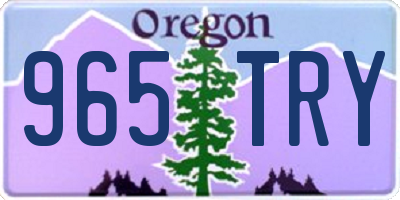 OR license plate 965TRY