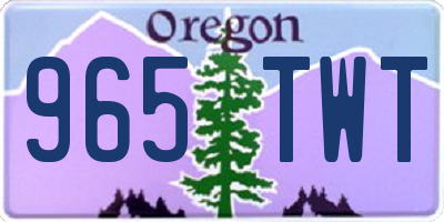 OR license plate 965TWT