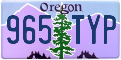 OR license plate 965TYP
