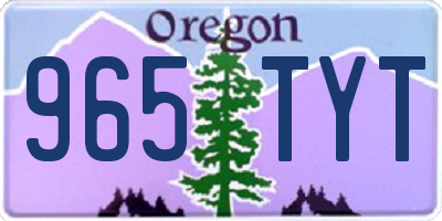OR license plate 965TYT
