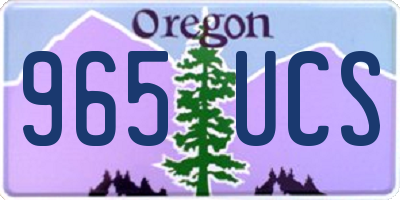 OR license plate 965UCS
