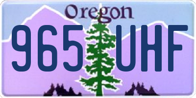 OR license plate 965UHF