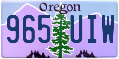 OR license plate 965UIW