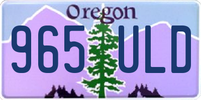 OR license plate 965ULD