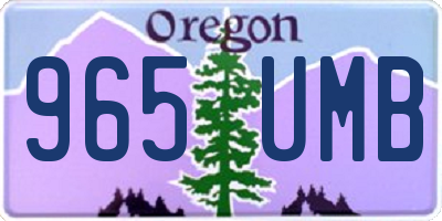 OR license plate 965UMB