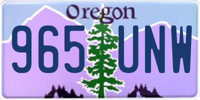 OR license plate 965UNW