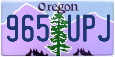 OR license plate 965UPJ