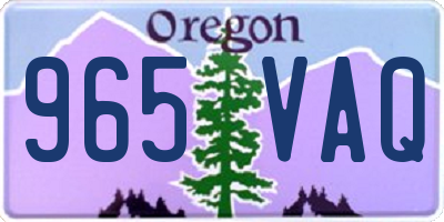 OR license plate 965VAQ