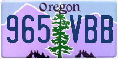 OR license plate 965VBB