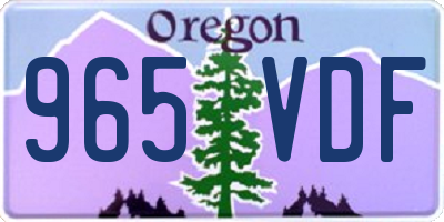 OR license plate 965VDF