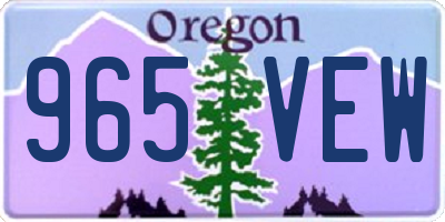 OR license plate 965VEW