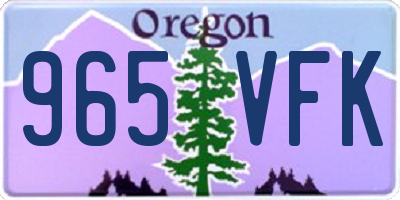 OR license plate 965VFK
