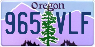 OR license plate 965VLF