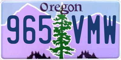 OR license plate 965VMW