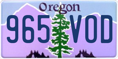 OR license plate 965VOD