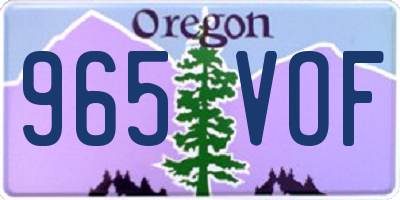 OR license plate 965VOF