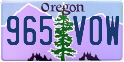 OR license plate 965VOW