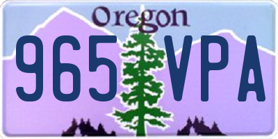 OR license plate 965VPA