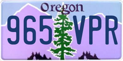 OR license plate 965VPR