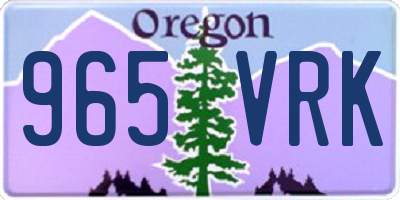 OR license plate 965VRK