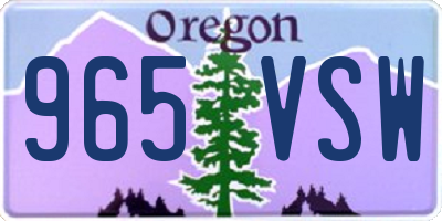 OR license plate 965VSW