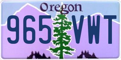 OR license plate 965VWT