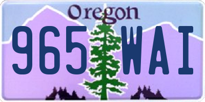 OR license plate 965WAI