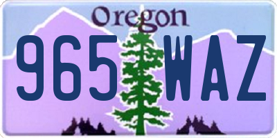 OR license plate 965WAZ