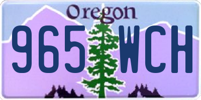 OR license plate 965WCH