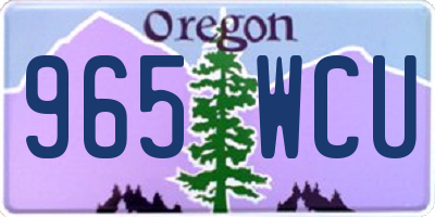 OR license plate 965WCU